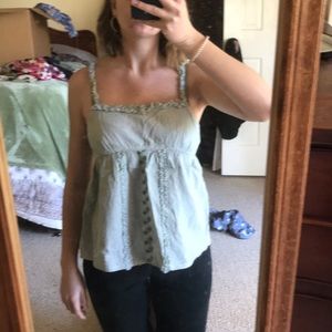 Green baby doll tank top